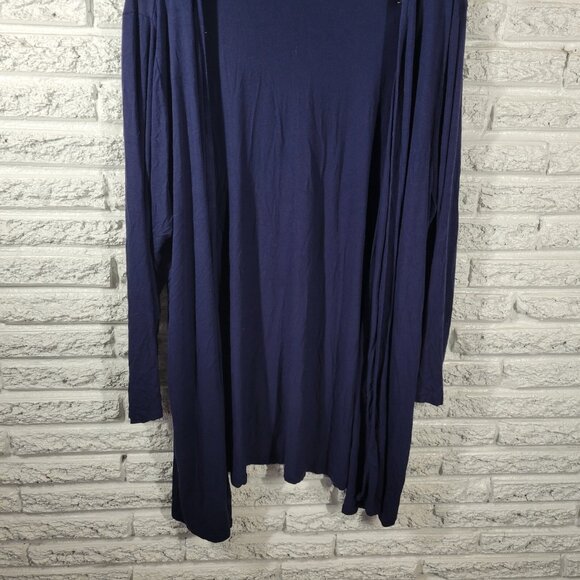 Jessica London Women Top 22 24 Plus Cardigan Open Duster Blue BLU208E - Picture 5 of 10